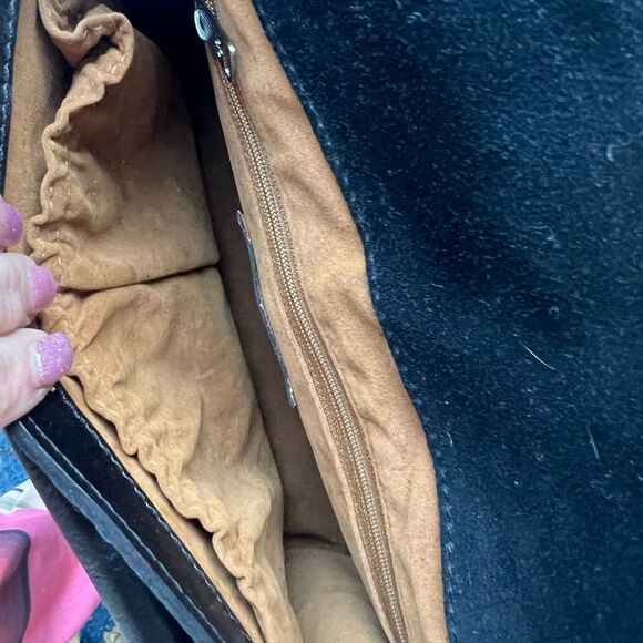 Patricia Nash Black Leather Crossbody Used once Adorable - Picture 7 of 10